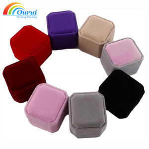 Caja de Anillo Octogonal de Terciopelo Personalizada Directo de Fábrica con Forro Negro en Varios Colores, Caja de Regalo de Anillo de Terciopelo Personalizada para Mujer - Product Image 6