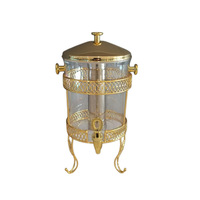 Yolecen Cross-border Réchaud de buffet et de table en acier inoxydable à bord doré, avec brûleur à alcool suspendu, pour hôtels et restaurants