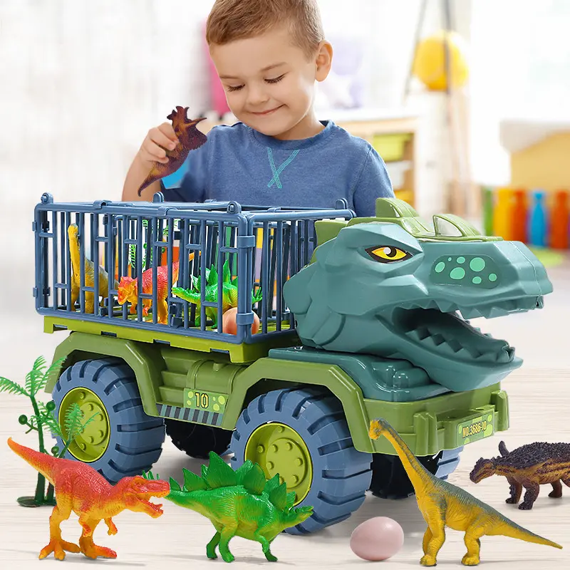 4 גלגל חיכוך רכב נושאת דינוזאורים רכב כלוב tyrnosaurus תחבורה מכונית נושאת דינוזאורים צעצועים