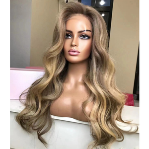 Perruque en dentelle de cheveux humains vierges européens 2025, pré-épilée, avec cheveux de bébé, petites mèches blond champagne, ondulation naturelle, <span class=keywords><strong>style</strong></span> juif - Product Image 3