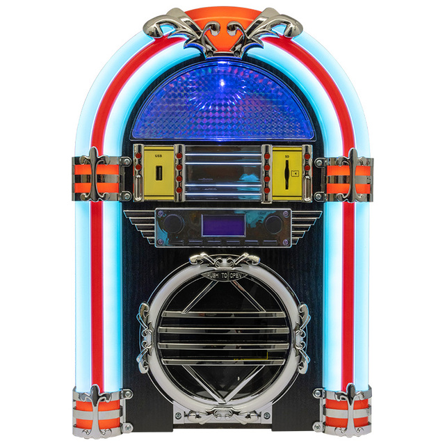 MP3 Playback FM Radio CD USB SD Jukebox Player AUX in Jack USB SD Socket Music Combo Karaoke Mini Jukebox Retro