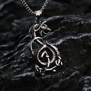 Collar de Dragón Vintage para Hombre, Chapado en Oro PVD de 14k y 18k, Acero Inoxidable 316L, Joyería Fina - Product Image 4