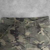 Pantalon cargo camouflage personnalisé pour homme, imprimé intégral, coupe large, Ripstop, multi-poches boutonnées, style Hip Hop Streetwear, mode décontractée, ourlet effiloché