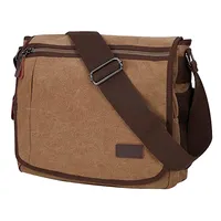 Su dayanıklı vintage omuzdan askili çanta seyahat 13 inç laptop satchel kanvas postacı çantası erkekler için