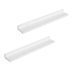 Juego de 2 estantes flotantes de madera blanca, repisa de pared para sala de estar, cocina, almacenamiento para marcos de fotos, libros, <span class=keywords><strong>estante</strong></span> de esquina de pared - Product Image 2