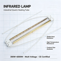 Lampe infrarouge à quartz à haute efficacité radiante, lampe à tube infrarouge pour le séchage d'encre d'impression, système de durcissement de peinture