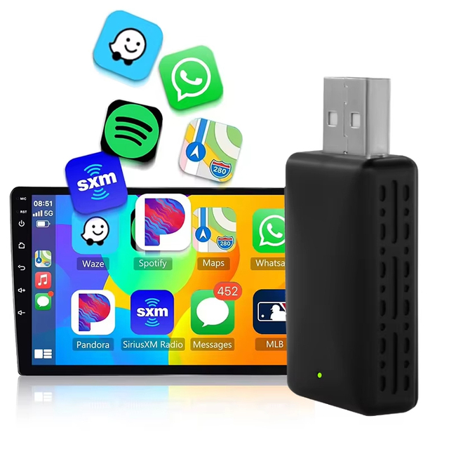 Universal Wireless Intelligent Car Mounted CarPlay Box Supports CarPlay and Android Auto Portable USB CarPlay Dongle