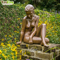 Moderna Estatua de Bronce de Tamaño Real de Mujer Desnuda para Exteriores