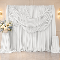 Rideaux plissés en soie de lait de luxe en gros pour toile de fond de mariage, décoration de scène d'événements et de fêtes