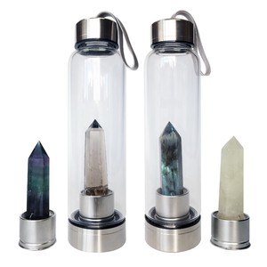 Cristal De Quartz Rose Verre <span class=keywords><strong>Elixir</strong></span> Bouteille D'eau - Product Image 4