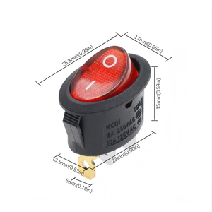 Oval 3 Terminals ON/OFF/ON Rocker Boat <b>Switch</b> IP41 Round Rocker Push Button <b>Switches</b> 6A 250V/10A 125V-KCD1 - Product Image 3