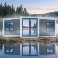 Maison préfabriquée en acier léger, écologique, imperméable, best-seller, moderne, luxueuse, à double aile extensible, équipée