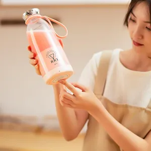 Blender buah 6 pisau 500ml, Blender Juicer USB dapat diisi ulang perjalanan portabel pembuat jus segar - Product Image 3