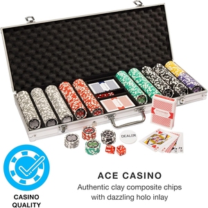 Set da Poker da 500 Fiches in Acrilico con Valigetta in Alluminio, Carte da Gioco, Bottone del Dealer per Poker, Giochi da <span class=keywords><strong>Casin</strong></span>ò a Casa - Product Image 4