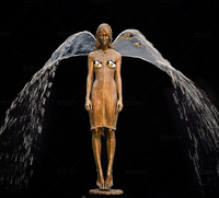 Personnalisé extérieur grandeur nature Bronze fille nue danse Statue fontaine d'eau métal Ballet femme jardin centre commercial décor