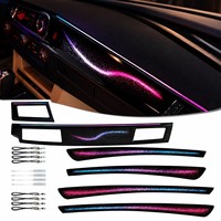 Interior Mobil Untuk BMW Seri 5 E60 2007-2010 Gaya Galaxy Rainbow Tweeter Berputar Symphony Lampu Ambient Otomatis 64-Warna