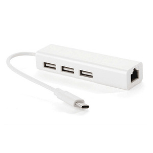 Type-C To <b>Ethernet</b> Adapter 10/100Mbps <b>USB</b> Hub For Laptop External Network Card - Product Image 1