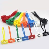 Attaches de marqueur de câble en nylon étiquettes de cordon autobloquantes écrire sur des étiquettes de marque de fermeture éclair de fil Ethernet étiquette de marquage de puissance en nylon