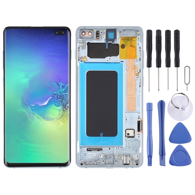 Dropshipping  Original Super AMOLED LCD Screen for Samsung Galaxy S10+ Digitizer Full Assembly with Frame Mobile Phone Lcds