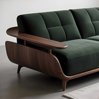 Muebles de Salón Escandinavos, Cojines Extraíbles, Sofá de Madera Maciza para Salón