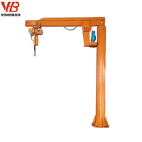 Grue à flèche à bras bon prix 500kg 1ton 2ton 3ton pour atelier de construction avec palan à chaîne électrique