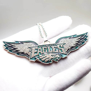 <span class=keywords><strong>Collier</strong></span> pendentif en alliage de zinc avec logo des Philadelphia Eagles pour enfants, avec chaîne à maillons, style hip-hop pour les fêtes - Product Image 5