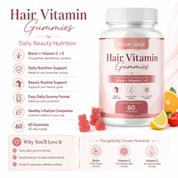 Vitamin Rambut Gummies Label Pribadi OEM, Vitamin Kompleks dengan Biotin dan Vitamin C E Gummies untuk SUPLEMENT Rambut