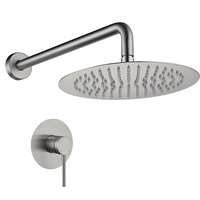 Douche de plafond multifonctionnelle en acier inoxydable brossé à poignée unique et grande tête, vente directe usine