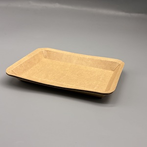 Bandeja de comida rectangular desechable a prueba de fugas, plato de papel biodegradable para restaurantes, fiestas y catering - Product Image 1