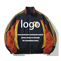 Veste de sport unisexe American Vintage à col montant et blocs de couleur, style universitaire