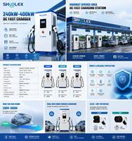 Station de recharge DC haute puissance 240kW 320kW 400kW pour véhicules électriques, double connecteur CCS2 GBT, chargeur EV intelligent OCPP 1.6J pour station routière