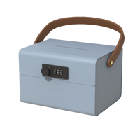 Boîte de rangement d'argent en métal avec serrure de coffre-fort