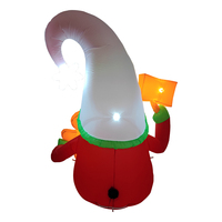 Gnome gonflable géant de 1,8 m avec chapeau rayé et LED, bonhomme en pain d'épices, pour décoration extérieure de Noël, fête à domicile, logo personnalisé, taille sur mesure