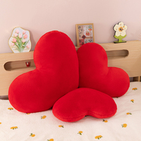 Cojines en forma de corazón rojos de felpa suave: lindos cojines con temática de amor juguetes de peluche