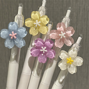 Cool Black Gel Ink Flower Pens Bulk for Girls Funny Writing Pens