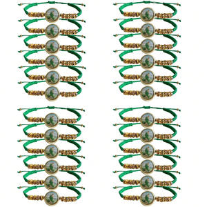 Bijoux religieux, bracelet de prière en corde verte fait à la main avec la lettre Yeh, Saint <span class=keywords><strong>Paul</strong></span>, Saint Benoît, Vierge Marie, cadeau - Product Image 3