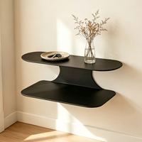 Table de chevet murale flottante moderne et minimaliste à deux niveaux, étanche, avec étagère de rangement pour chambre et salon