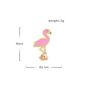 Pins de esmalte personalizados OEM/ODM de fábrica, insignias de pájaros, artesanías metálicas al por mayor, pins de esmalte de flamenco rosa, insignias para patines, pins para sombreros - Product Image 2