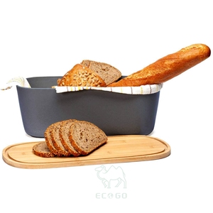 Bamboo <b>Bread</b> Box with Natural Bamboo Chopping Board Modern <b>Bread</b> Bin and Canisters Hot Sell <b>Bread</b> Container Storage - Product Image 2