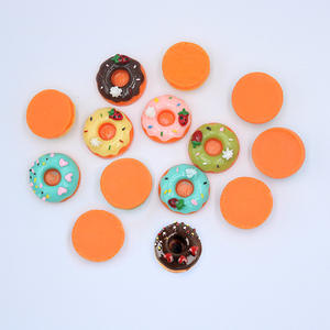 Hot Sale Schöne 24mm Hand farbe Craft Simulation Food Play Diy Zubehör Flat Back Round Resin Donut Cabochon - Product Image 2
