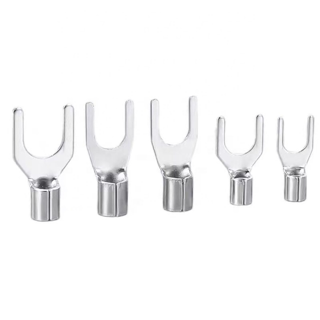 SNBS1.25-4 Copper Terminal Lugs Fork Bare Terminal Cold Pressed Crimp Terminal Non-insulated Lug 1000Pcs/Bag