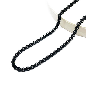 Olivia Dubai Nuovo Design di Catena per Uomo in Acciaio Inossidabile, Catena a Maglia Rotonda all'Ingrosso, Collana con Catena <span class=keywords><strong>Rolo</strong></span> Nera - Product Image 1