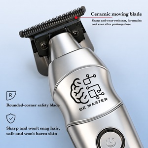 Tondeuse à cheveux professionnelle, corps métallique, lame en céramique, 1500 mAh, pour <span class=keywords><strong>barbier</strong></span>, toilettage masculin, tondeuse électrique, rasoir, tondeuse à effiler - Product Image 3