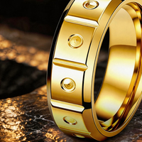 Bague JLM Elite mécanique cloutée unisexe pour couple, mariage, fiançailles, motard, usage quotidien, ajustement confortable, style affirmé
