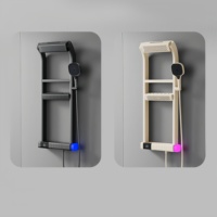 Robinet de Douche Mural Multifonctionnel Thermostatique en Laiton avec Finition Dorée pour Pluie, Jet et Massage Doux