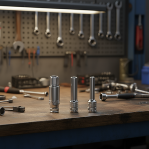 Fervi Long Hexagon <b>Socket</b> Wrench 1/2 in Drive 10mm 12mm 13mm Chrome Vanadium Steel Industrial Grade Automotive Repair - Product Image 3