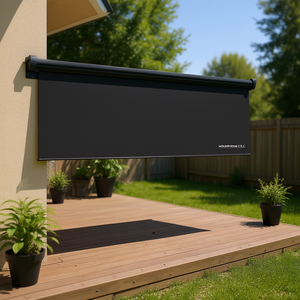 กันสาดข้างแบบยืดหดได้สีดำ ขนาด 39.4x118.1 นิ้ว สำหรับใช้งานกลางแจ้ง ควบคุมด้วยมือ โครงอะลูมิเนียม - Product Image 2
