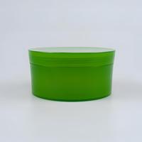 Pot en plastique translucide vert et blanc de 300g, grande capacité, à large ouverture, pour masque facial à l'aloe vera, 250g, 250ml, 8oz, avec couvercles