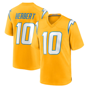Grosir 2024 jahitan berkualitas tinggi Los Angeles Jersey sepak bola Amerika #10 Justin Herbert cepat kering dan bernapas - Product Image 5