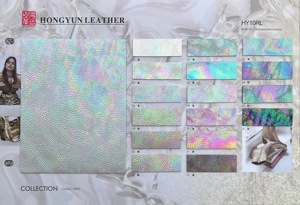 Cuir synthétique de haute qualité, doux et confortable, à motif holographique, imperméable, en PU, en rouleau, pour sacs et chaussures - Product Image 5